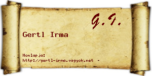Gertl Irma névjegykártya